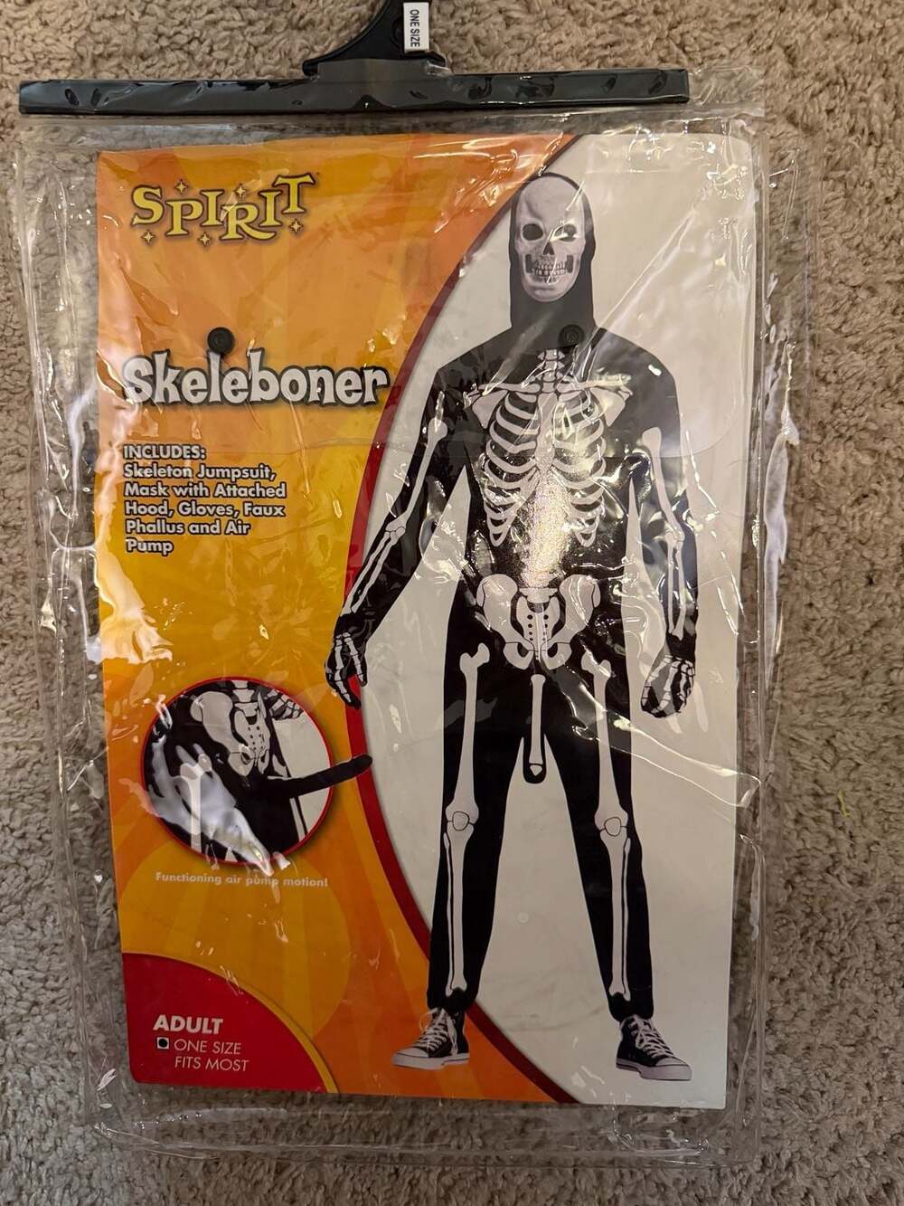 Spirit Skeleboner Costume One Size Adult Fits Most Skeleton Jumpsuit